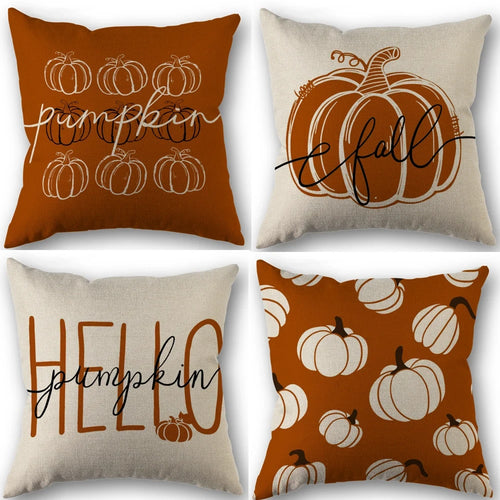 Vintage Fall Pumpkin Pillow Cover
