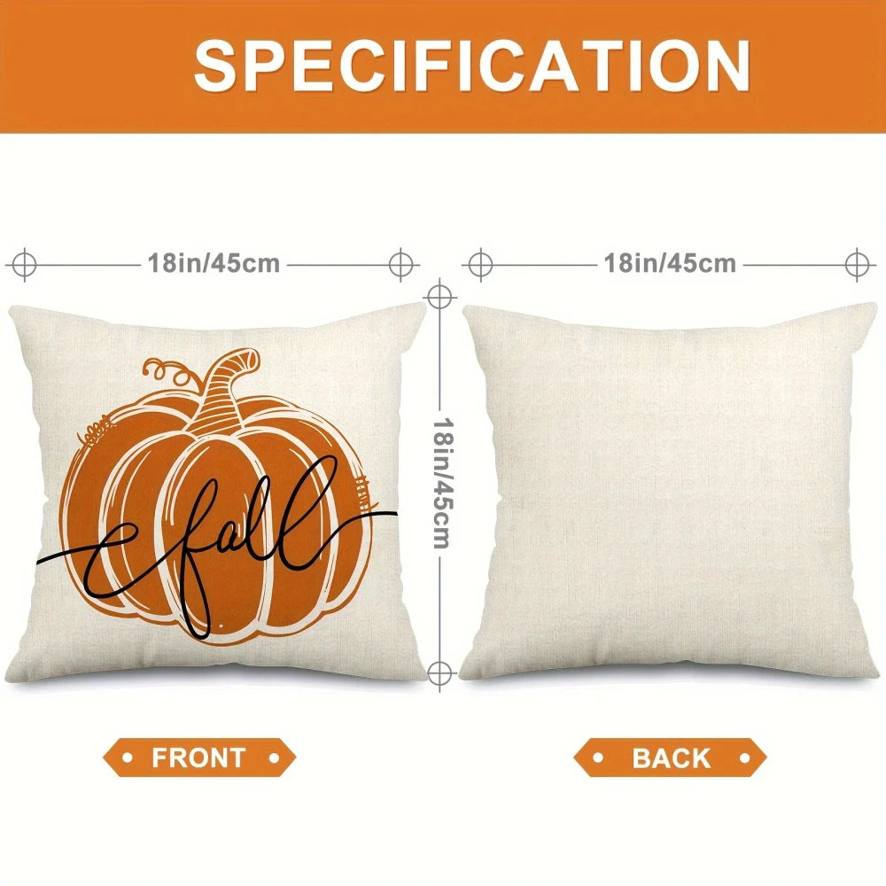 Vintage Fall Pumpkin Pillow Cover