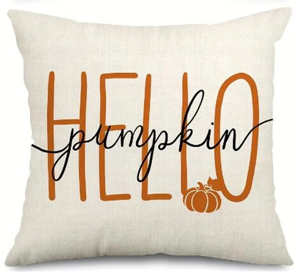 Vintage Fall Pumpkin Pillow Cover