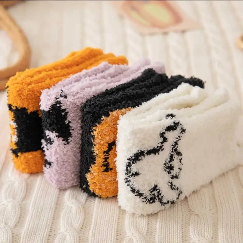 Thick Warm Coral Velvet Halloween Floor Socks