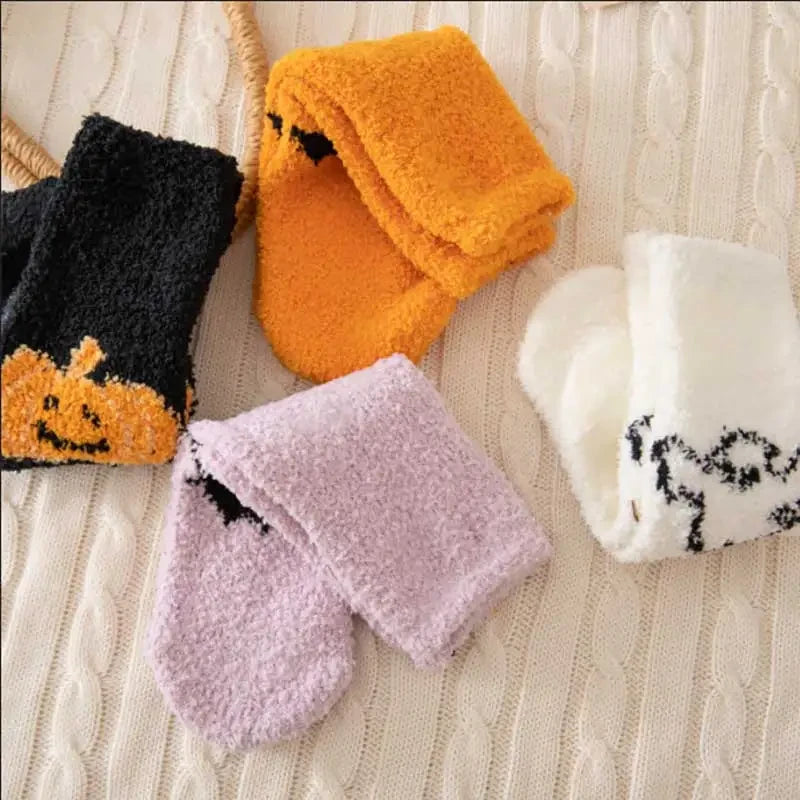 Thick Warm Coral Velvet Halloween Floor Socks