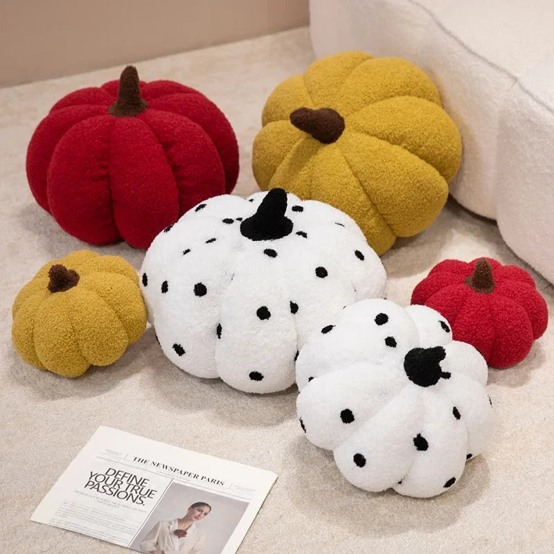 Fluffy Wave Point Pumpkin Plush Pillow
