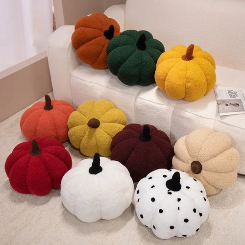 Fluffy Wave Point Pumpkin Plush Pillow