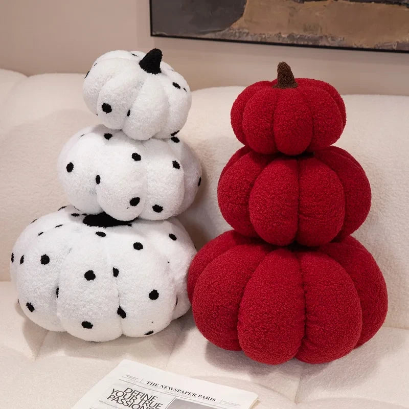 Fluffy Wave Point Pumpkin Plush Pillow