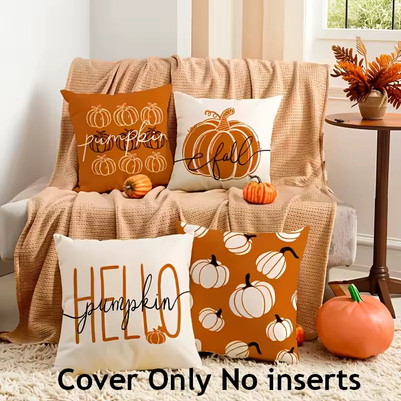 Vintage Fall Pumpkin Pillow Cover